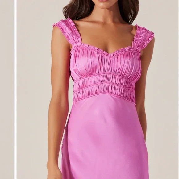 ASTR the Label Enola Smock Bodice Satin Dress - Picture 3 of 13